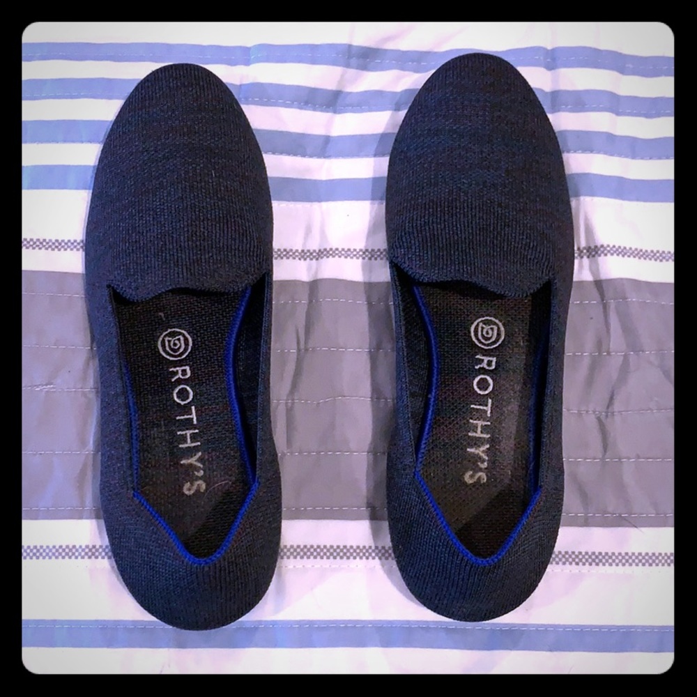 Rothy’s 8.5 Navy Heather Blue Loafers
